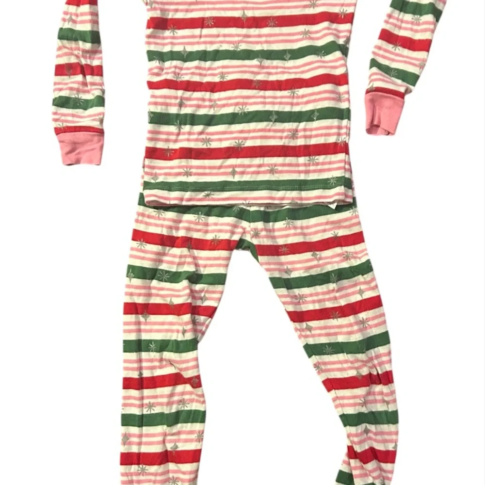 Hatley Girls Striped Pajamas With Subtle Holiday Theme 100% Cotton - Picture 2 of 4